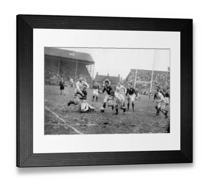 Framed Print : Irish forwards rush the ball back from their line to relieve the English pressure in the Rugby International in Dublin Framed Print : Irish forwards rush the ball back from their line to relieve the English pressure in the Rugby International in Dublin