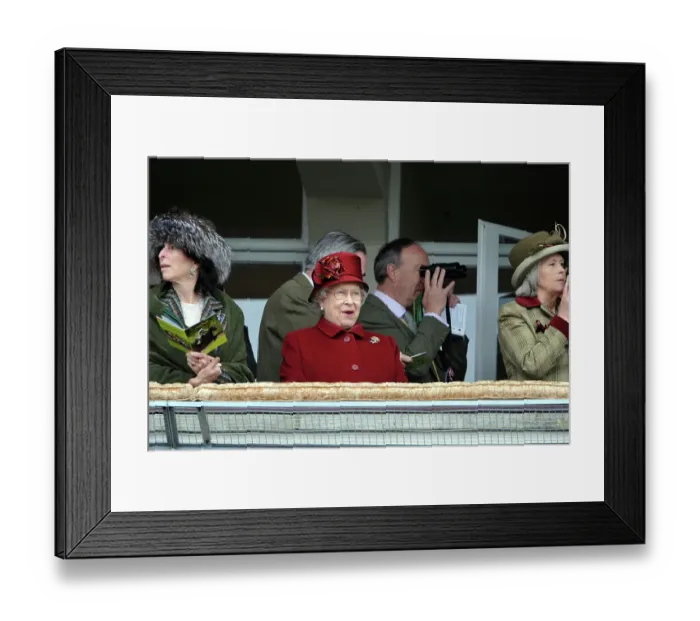 Framed Print : Queen Elizabeth enjoys the racing at the Cheltenham Festival Framed Print : Queen Elizabeth enjoys the racing at the Cheltenham Festival