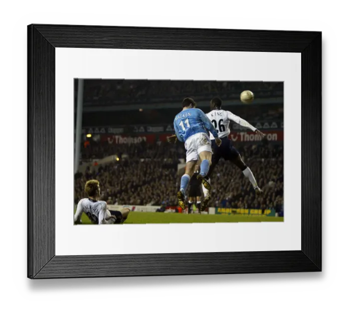 Framed Print : Man City's Jon Macken scores the match-winning goal