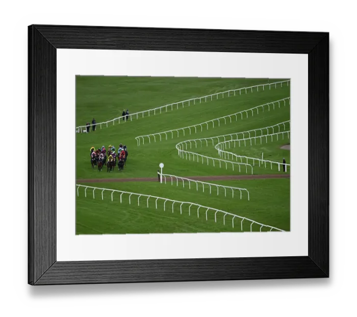 Framed Print : Coming round the bend Cheltenham Festival week Framed Print : Coming round the bend Cheltenham Festival week