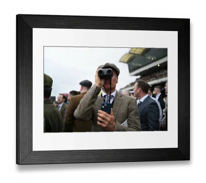 Framed Print : Binoculars to watch the race Cheltenham Festival week Framed Print : Binoculars to watch the race Cheltenham Festival week
