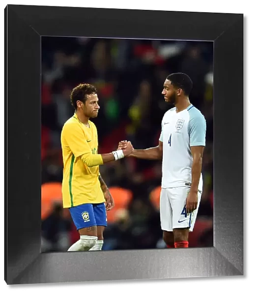 England v Brazil, friendly at Wembley Stadium, London Neymar and Joe Gomez shake hands at the end of the game