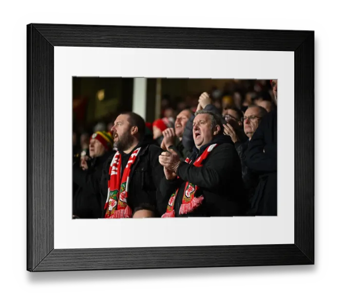 Framed Print : Welcome to Wrexham AFC - fans during the game Framed Print : Welcome to Wrexham AFC - fans during the game