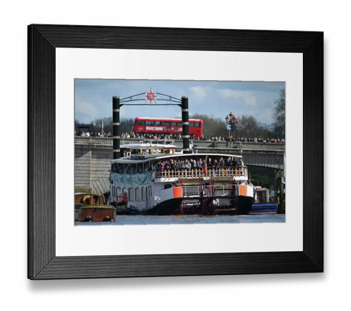 Framed Print : 2024 Boat Race Crowds on the bridge
