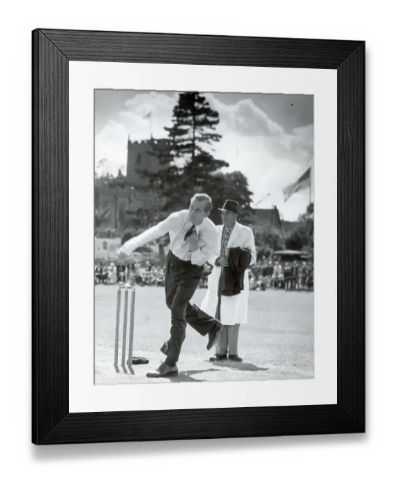 Framed Print : Prince Philip, Duke of Edinburgh playing cricket Framed Print : Prince Philip, Duke of Edinburgh playing cricket