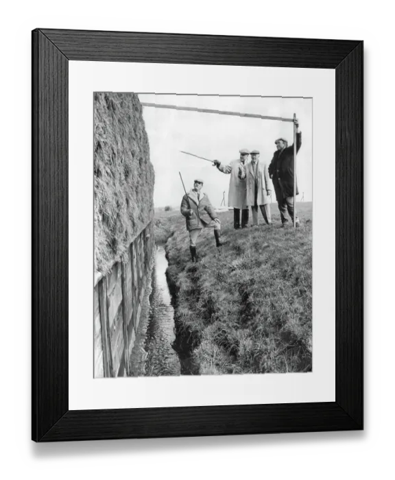 Framed Print : InspectingBecher'sBrookon the Grand National course, Aintree 1967