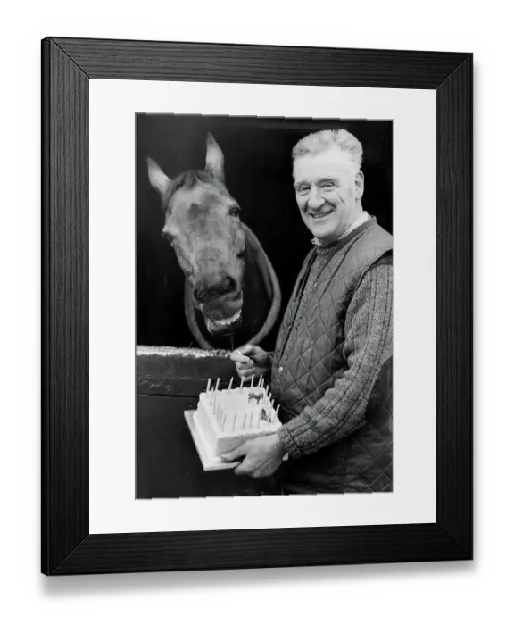 Framed Print : Why the long face? Red Rum with Ginger McCain