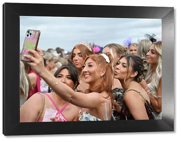 Taking a selfie Grand National Festival at Aintree