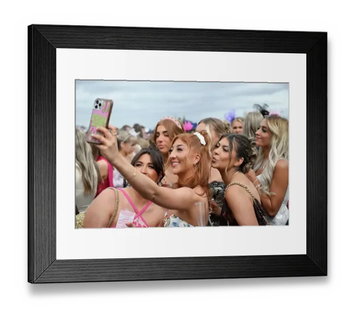 Framed Print : Taking a selfie Grand National Festival at Aintree Framed Print : Taking a selfie Grand National Festival at Aintree