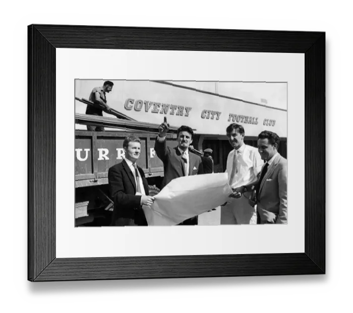 Framed Print : Jimmy Hill discusses modernisation of Coventry City Football Club with planners and builders, 1964 Framed Print : Jimmy Hill discusses modernisation of Coventry City Football Club with planners and builders, 1964