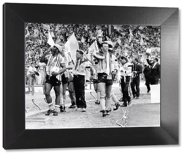 Coventry City players celebrate their win over Spurs in the 1987 FA Cup final