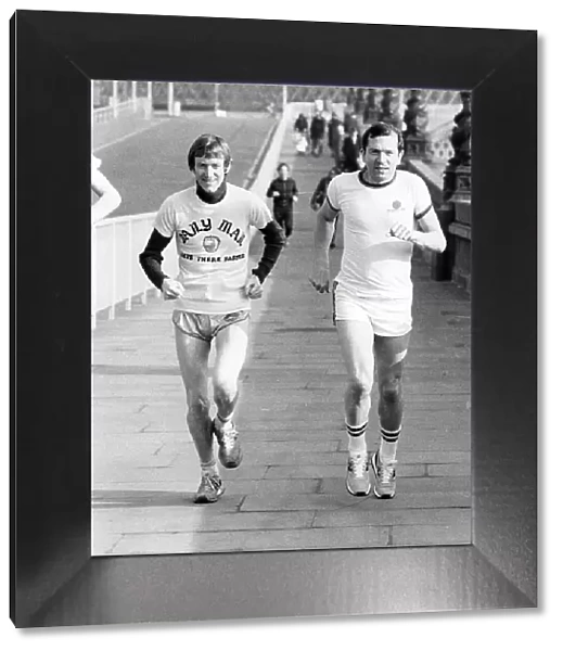 Daily Mail journalists John Bryant and Nigel Dempster (right) in training for the 1981 London Marathon