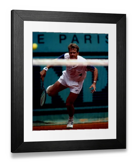 Framed Print : Stefan Edberg in action at the French Open 1995 Framed Print : Stefan Edberg in action at the French Open 1995