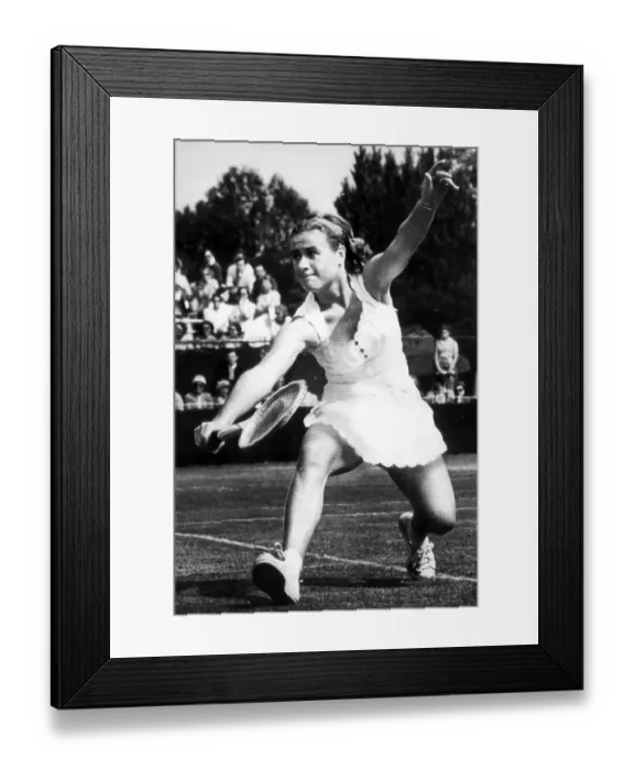 Framed Print : Tennis player Shirley Bloomer, 22, winning the French Open in Paris 1957 Framed Print : Tennis player Shirley Bloomer, 22, winning the French Open in Paris 1957
