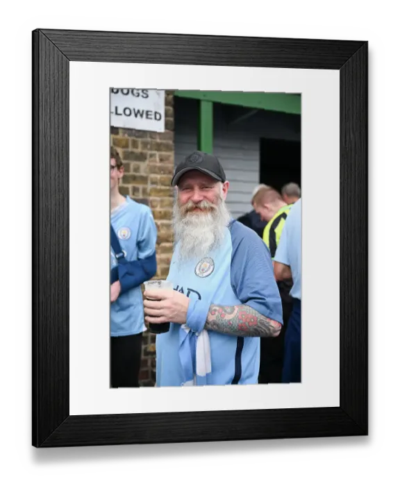 Framed Print : Man City fan before the game Framed Print : Man City fan before the game