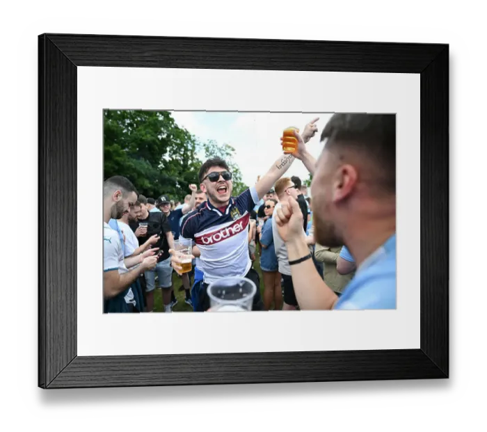 Framed Print : Manchester City fans before the game Framed Print : Manchester City fans before the game