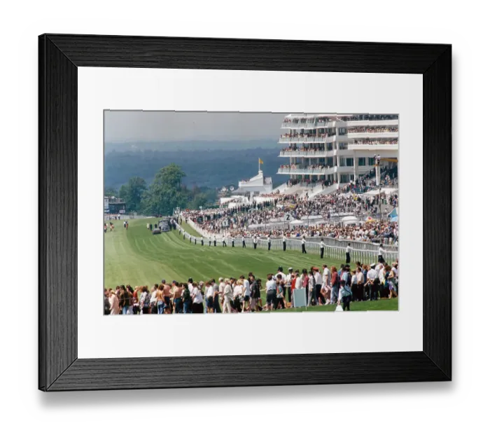 Framed Print : Queen Elizabeth II arrives for The Derby 1994