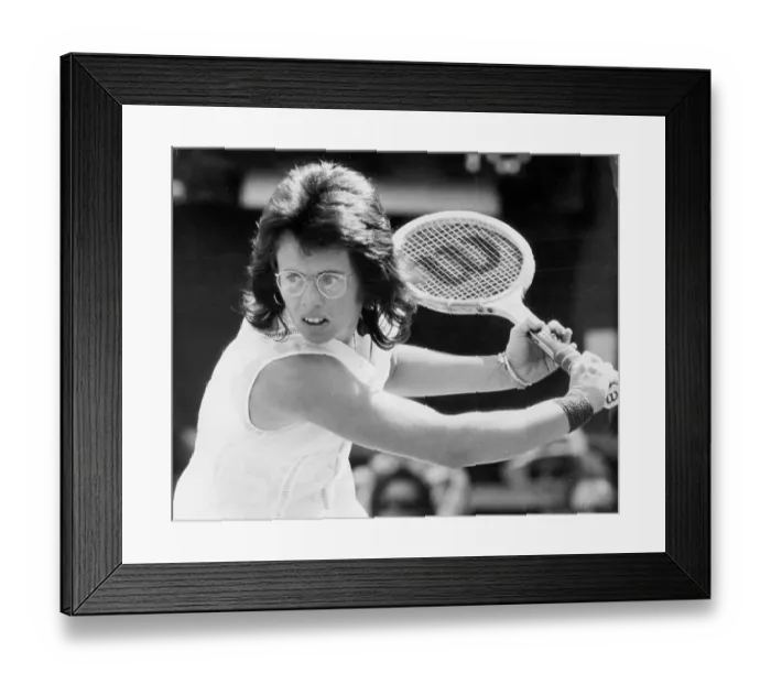Framed Print : Billie Jean King in action at Wimbledon - 1974