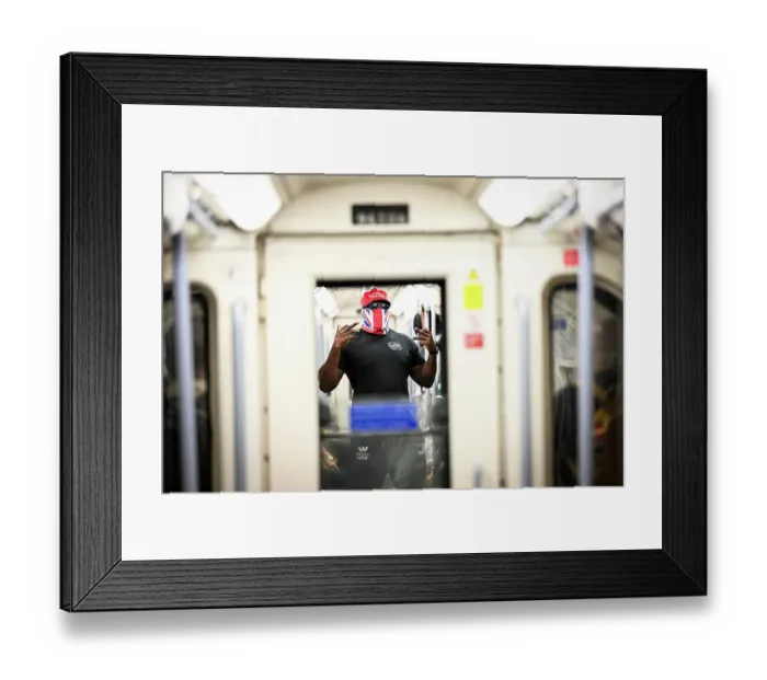 Framed Print : SoulofSport. Derek Chisora fight week behind the scenes 2024. Weigh in day Derek takes the tube to the arena before hitting the scales
