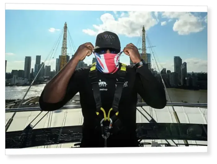 Print : SoulofSport. Derek Chisora fight week behind the scenes 2024. Derek climbs the O2 arena to have a face off with Joe Joyce Print : SoulofSport. Derek Chisora fight week behind the scenes 2024. Derek climbs the O2 arena to have a face off with Joe Joyce