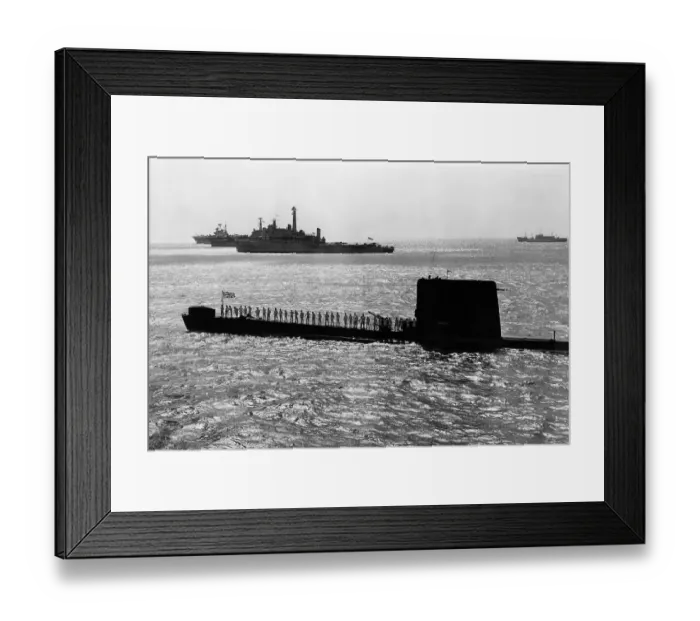 Framed Print : HMS Auriga P419, Amphion class submarine and other vessels of the British Fleet stand by for the evacuation of Aden Framed Print : HMS Auriga P419, Amphion class submarine and other vessels of the British Fleet stand by for the evacuation of Aden