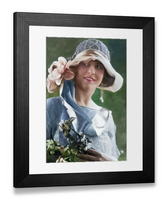 Framed Print : Floral hat, 1920s Framed Print : Floral hat, 1920s