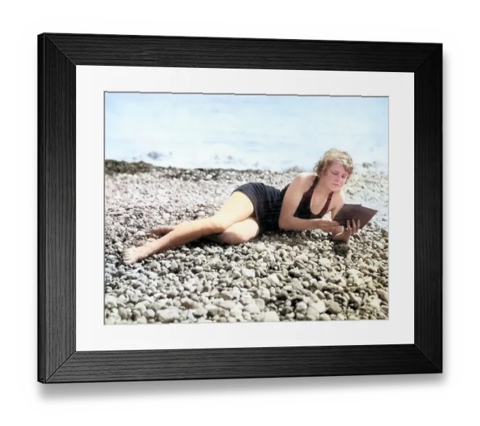 Framed Print : Reading on the beach Framed Print : Reading on the beach