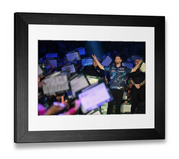 Framed Print : Luke Humphries at the Paddy Power PDC World Darts Championships 2024. Alexandra Palace Framed Print : Luke Humphries at the Paddy Power PDC World Darts Championships 2024. Alexandra Palace
