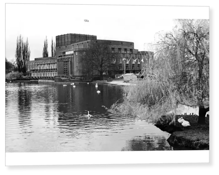 Print : Looking across the River Avon to the Royal Shakespeare Theatre 1964 Print : Looking across the River Avon to the Royal Shakespeare Theatre 1964