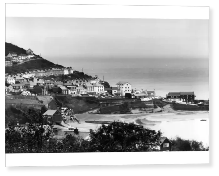 Print : General view of New Quay and its harbour in Cardiganshire, Wales Print : General view of New Quay and its harbour in Cardiganshire, Wales