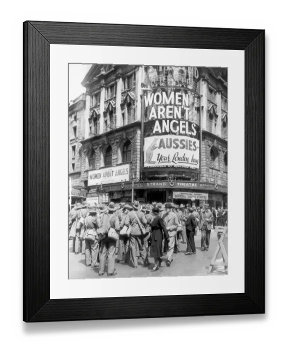 Framed Print : Australian troops outside The Strand Theatre 1940 Framed Print : Australian troops outside The Strand Theatre 1940