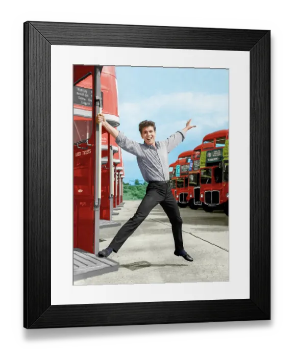 Framed Print : Singer Cliff Richard pictured on the set of his film Summer Holiday. 1962 Framed Print : Singer Cliff Richard pictured on the set of his film Summer Holiday. 1962