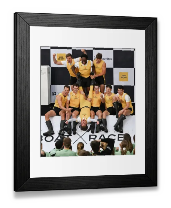 Framed Print : Cambridge Goldie team after winning