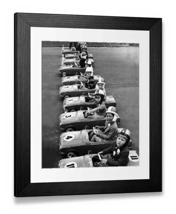 Framed Print : Children and their pedal cars taking part in the Junior Grand Prix at Crystal Palace Framed Print : Children and their pedal cars taking part in the Junior Grand Prix at Crystal Palace