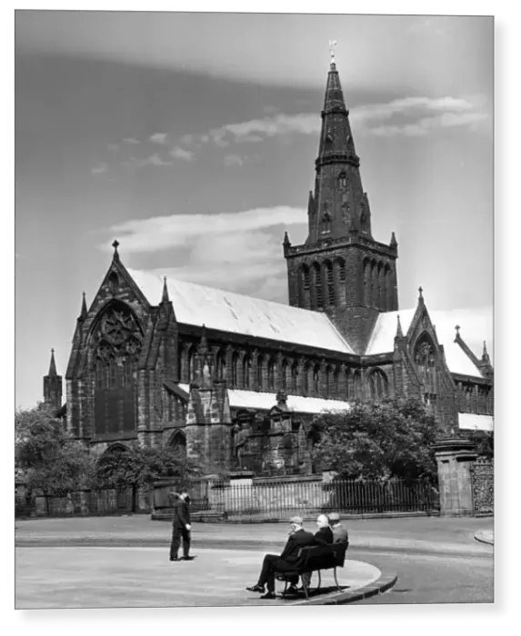 Print : Glasgow's Cathedral. High Kirk of Glasgow 1956 Print : Glasgow's Cathedral. High Kirk of Glasgow 1956