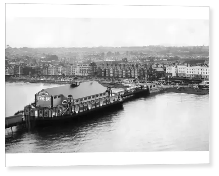 Print : Aerial View of the pier at Herne Bay 1935 Print : Aerial View of the pier at Herne Bay 1935