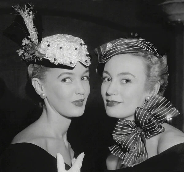 1950s models in jaunty hats