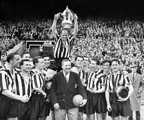 1955 FA Cup Final Newcastle United with the trophy