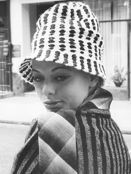 1960s hat fashion. Uschi Bernell, fashion model / actress