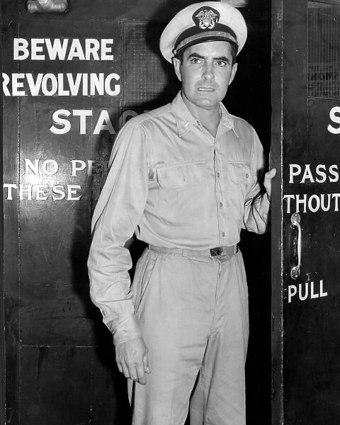 Actor Tyrone Power, first night of play Mr Roberts