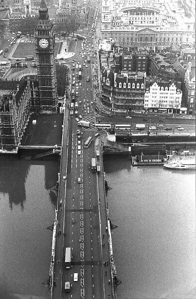 Aerial view of Westminster Bridge, London