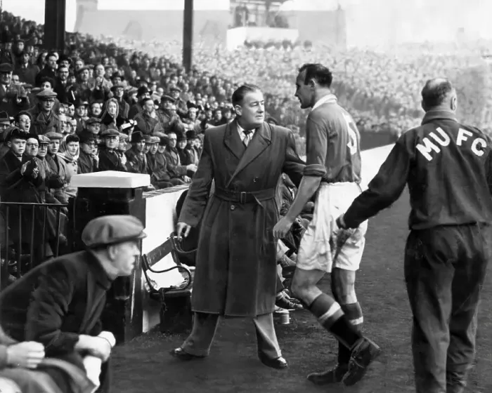 Framed Print : Allenby Chilton, Manchester United captain, after being sent off against Manchester City in the F.A. Cup Framed Print : Allenby Chilton, Manchester United captain, after being sent off against Manchester City in the F.A. Cup
