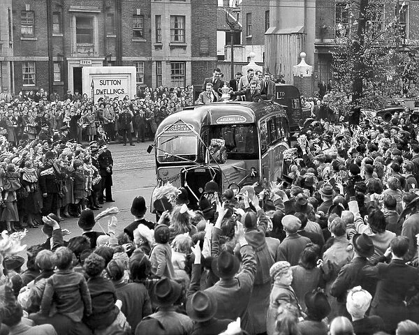 Arsenal parade the FA cup on Upper Street Islington 1950