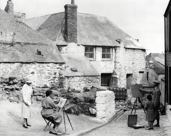 Framed Print : Artists at work in St Ives, Cornwall 1930s Framed Print : Artists at work in St Ives, Cornwall 1930s