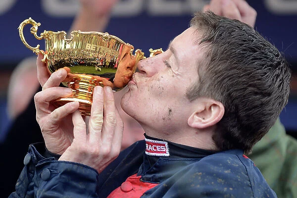 Barry Geraghty winning the Cheltenham Gold cup on Bobs Worth
