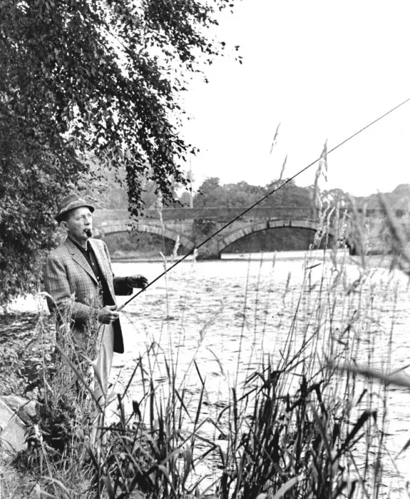 Framed Print : Bing Crosby fishing Framed Print : Bing Crosby fishing