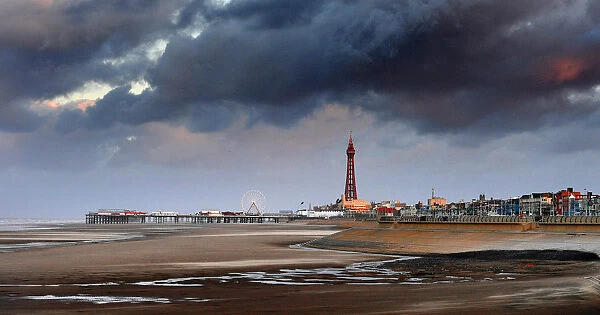 Blackpool panorama. Blackpool seafront panorama, Lancashire