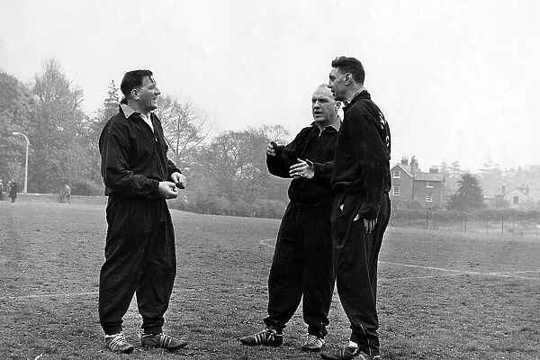 Bob Paisley, Bill Shankly and Joe Fagan at a Liverpool training session