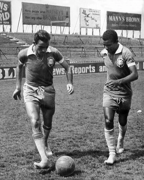 Brazil players training in their socks 1956