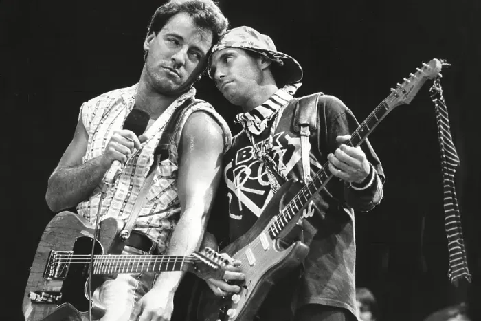 Framed Print : Bruce Springsteen in concert at Wembley, with musician Nils Lofgren 1985 Framed Print : Bruce Springsteen in concert at Wembley, with musician Nils Lofgren 1985